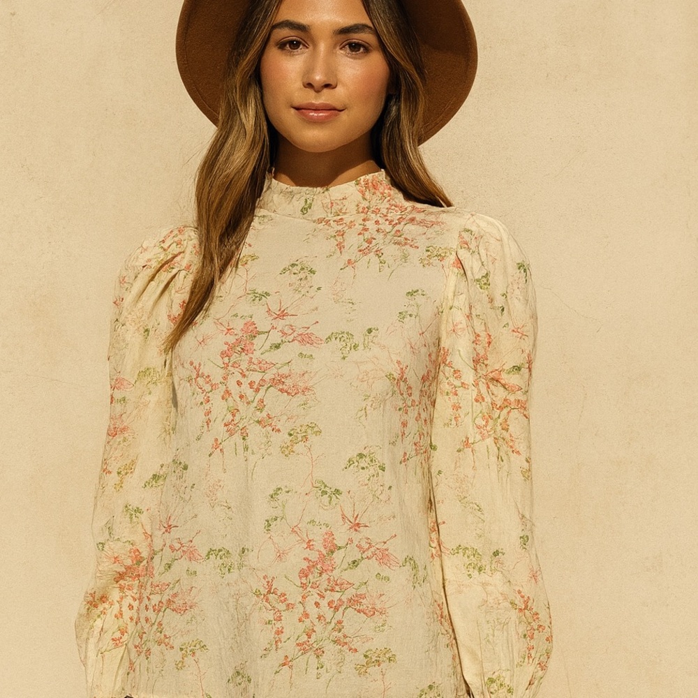 H&M long sleeve top the puff at shoulder (balloon sleeve) High neck Medium